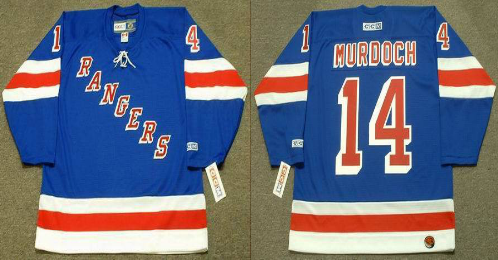 2019 Men New York Rangers #14 Murdoch blue CCM NHL jerseys
